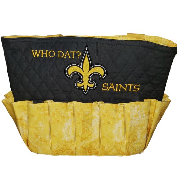 Hand crafted by ME Fleur-de-lis Bingo Makeup Bag for 12 exterior bush or dauber - Picture 5 of 6